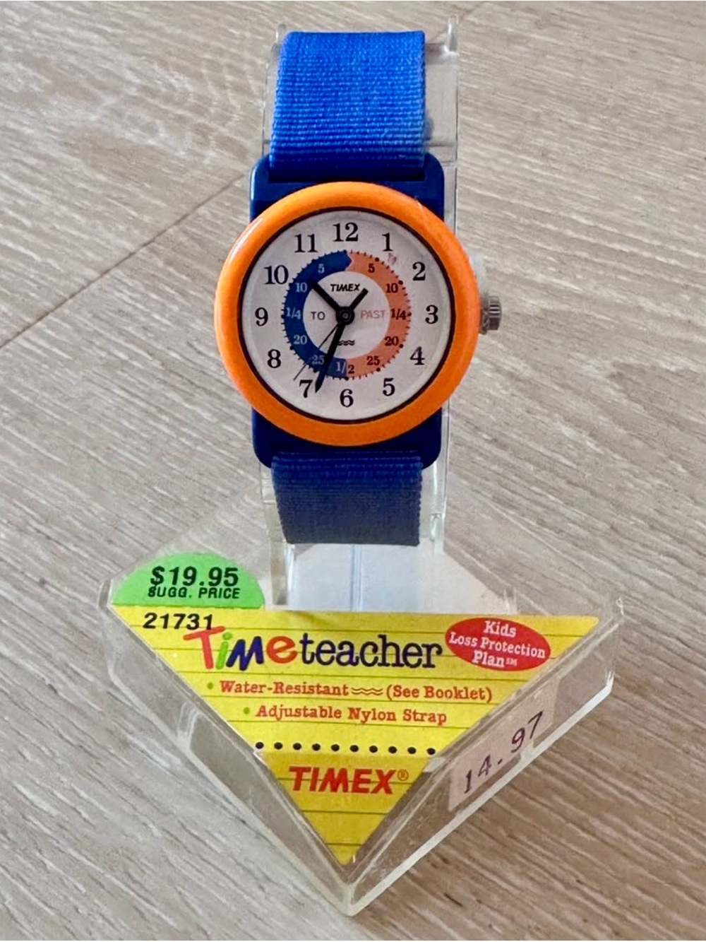 Timex Kids Time Teacher Watch - Blue Strap with Orange Bezel